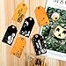 Whaline 120 Pack Halloween Gift Tags Trick or Treat Craft Label Tags with 130ft Cotton Rope for Halloween Party Favor, Candy Goodie Bag Art Hanging Cards