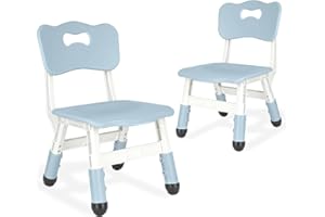 JIAOQIU Kids Chair Adjustable Height Children Chairs Suitable for Children Age 2-8 with Foot Covers for Home Classroom Kindergarten and Children's venues Two-Pack