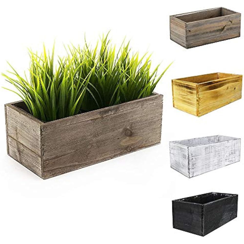 CYS EXCEL Rustic Wood Planter Box With Removable Plastic