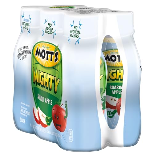 MOTT’S MIGHTY SOARIN’ APPLE JUICE DRINK, 8 FL OZ BOTTLES, 6 PACK