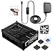 Smraza for Raspberry Pi 3 B+ Case with 5V 3A Power Supply with On/Off Switch, Fan Cooling and Heatsinks, Case Compatible with Raspberry Pi 3 Model B+, 2B, 3B Plus(Black)