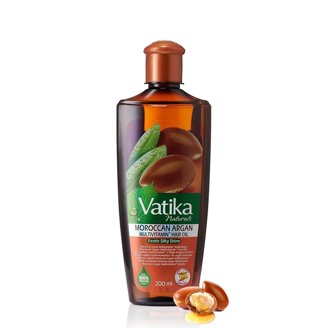 Vatika Naturals Argan Enriched Hair Oil - 200ml | Multivitamin A, E & F | Nourishes the Scalp | For Moisture Soft & Exotic Silky Shine Hair