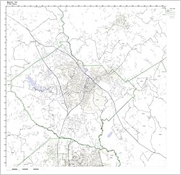 Macon Ga Zip Code Map Laminated Amazon Com Office Products Macon Ga Zip Code Map