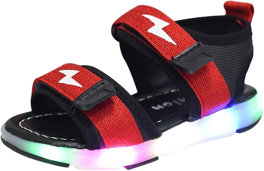 FIN86 Baby Boys Shoes Led LightUp Sandals Luminous Run