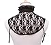 Joyci Student's Sweet Pleated Ruffled Lace Half Shirt False Collar Choker Tie (Black)