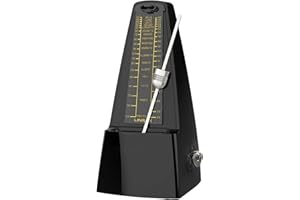 Linrax M1 Mechanical Metronome for Piano Guitar Bass Ukulele Drum Violin Cello Saxophone Trumpet and Other Musical Instruments, Track Tempo and Beat, Loud Sound, High Precision, Black