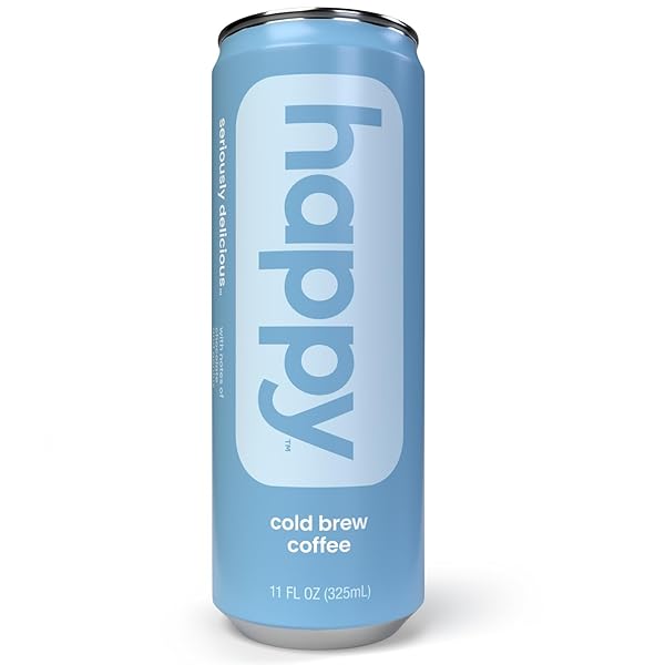 HAPPY COFFEE CANNED LATTE, 11 OZ. CANS, 100% ARABICA BEANS, NO ARTIFICIAL FLAVORS OR SWEETENERS, COLD BREW, 4 COUNT