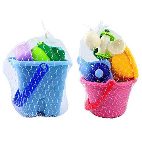 image for HEHALI 16 PCS Beach Sand Toys Set for Kids with Slag Truck, Sand Wheel