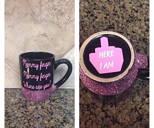 mommy finger coffee mug
