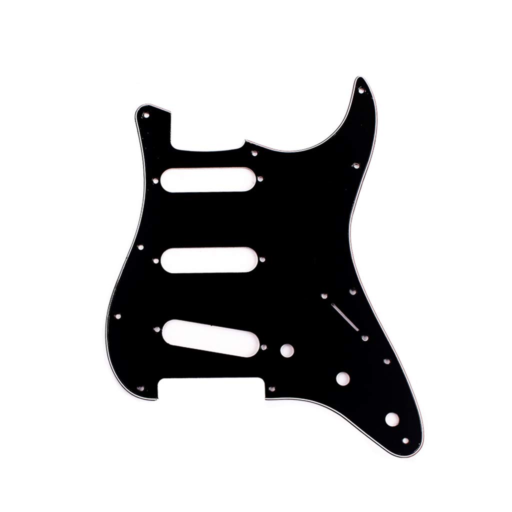Alnicov Electric Guitar Pickguard，11 Hole SSSFor Standard Strat Modern Guitar Replacement，Black