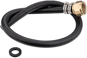 Sepaitek 3/4" Garden Hose Thread Short Mop Sink Hose for Mop Sink Faucet, 2.4 ft (29 inches) Short Hose for Mop Sink, Short Garden Hose with Brass Adapter & Fixtures & Gasket, Leakproof and Durable