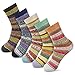 Women Winter Socks Novelty Gift Socks Vintage Soft Warm Thick Knit Wool Casual Cozy Crew Socks 5packs