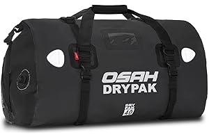 IRON JIA'S Motorcycle 500D PVC Waterproof Reflective Tail Duffle Bag Saddle Dry Luggage Outdoor Accessories (Black, 40L)