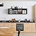 Topeakmart Wall Mount Buffet Floating Media Storage Cabinet Hanging Desk Hutch Furniture Black