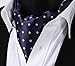 HISDERN Men's Ascot Polka Dot Jacquard Woven Gift Cravat Tie and Pocket Square Set