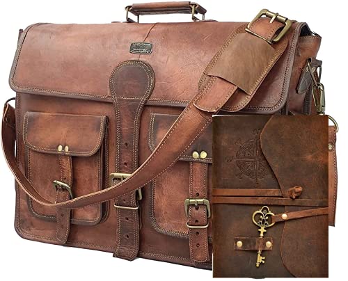Mensajero para computadora portátil de 18 pulgadas con diario y una hermosa bolsa de mensajero cruzada para computadora portátil con diario clave