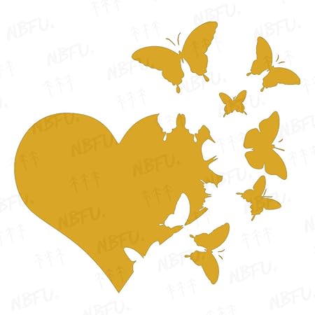 Amazon Nbfu デカール ハートと蝶 飛ぶ 5 9 X 5 6 Nbfu Decals ステッカー デカール 車 バイク