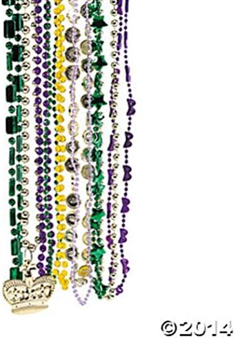 Popcandy Mardi Gras Bead Assortment Huge Lot (Lot Of 100Pc) Assorted Mardi Gras Designs