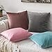 MIULEE Pack of 2 Decorative Velvet Pillow Covers Soft Square Throw Pillow Covers Solid Cushion Covers Bright Pink Pillow Cases for Spring Sofa Bedroom Car 18x18 Inch 45x45 Cm