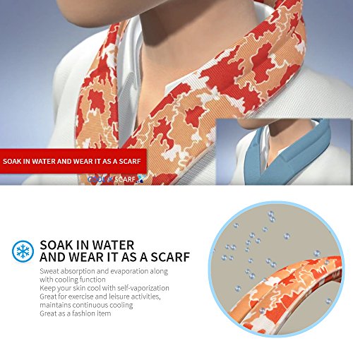 Cooling Scarf Chilling Sports Scarf/Headband/Neck Wrap w/ Crystal