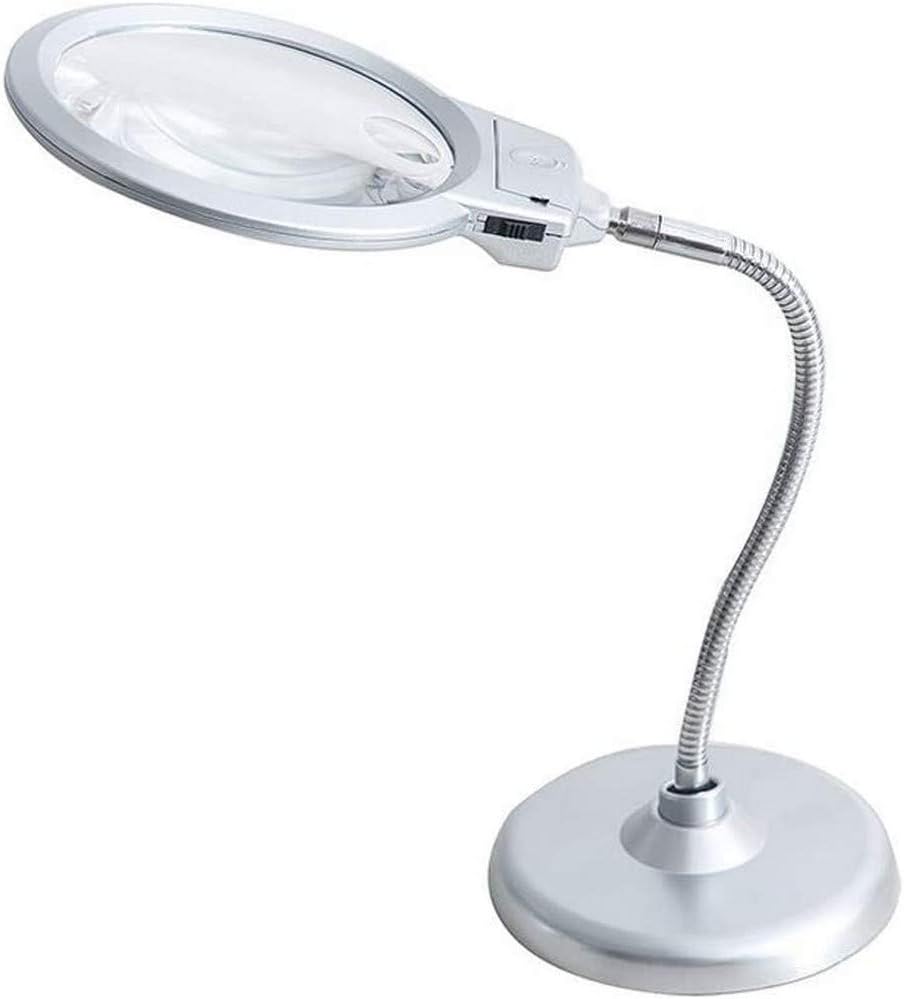 Magnifier, 2x 5x Magnifying Glass Stand With 2 Led Lens Hands Free