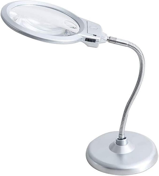 Magnifier, 2x 5x Magnifying Glass Stand With 2 Led Lens Hands Free