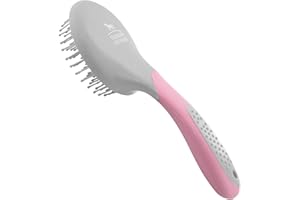 Harrison Howard Horse Mane and Tail Brush - Professional Equestrian Detangler Non-Slip Brush - Pink