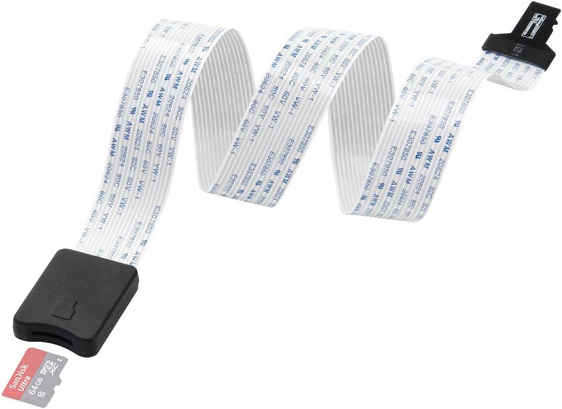 LANMU Micro SD to Micro SD Card Extension Cable Memory Card Adapter Extension for Mini 3D Printer/Anet A8 / Car GPS Compatible with Raspberry Pi, Sandisk(48CM/1.57FT)