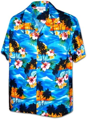 Amazon.com: Pacific Legend Hawaiian Shirt Waikiki Beach in