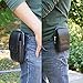 VIIGER Vertical Leather Phone Case Holster with Belt Clip Dual Zipper Pocket Belt Loop Pouch Bag Men Belt Pouch Holder Cellphone Belt Case Compatible with iPhone 12 Pro Max 8 Plus 7 Plus 6 Plus, black