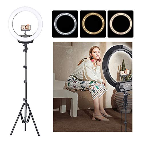 ZOMEi Ring Light Kit:16"/40cm Outer 38W 3200-5500K Dimmable LED Ring Light, Light Stand, Carrying Bag for Camera,Smartphone,YouTube,Self-Portrait Shooting - Thumbnail 7