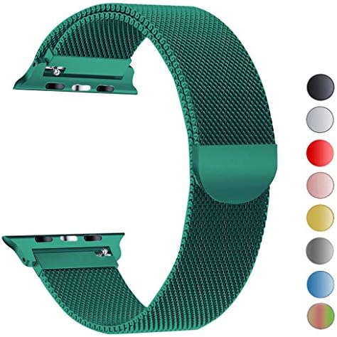 Seoaura Compatible Watch Band 38mm 40mm, Stainless Steel Milanese Loop Replacement Strap with Magnetic Closure Series 4 3 2 1 Sports (Celtics Green, 38mm/40mm)