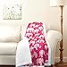 Lush Decor Pink and White Elephant Parade Throw Fuzzy Reversible Sherpa Blanket 60” x 50, 60 x 50