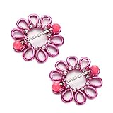 vcmart Nipplerings Shields Rings Jewelry 14g Piercing Bars Barbells Hot Pink Flower