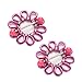vcmart Nipplerings Shields Rings Jewelry 14g Piercing Bars Barbells Hot Pink Flower