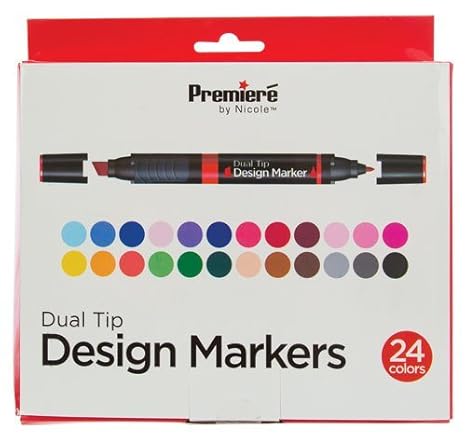 Premiere Dual Tip Design Markers Alcohol Based 24 Color Set