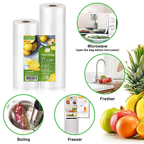 TashiLiving 8" x 50' and 11" x 50' food vacuum sealer bags, 4mil BPA