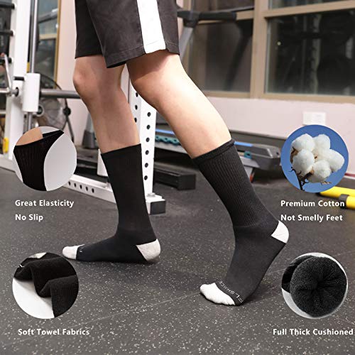 Women\'s Cushion Crew Socks 6-Pairs Wicking Cotton Socks for Women Athletic Socks Size 9-11