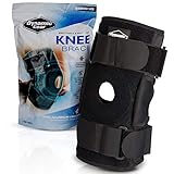 Dynamic Gear Open Patella Stabilizing Knee Brace with Dual Aluminum Stability Hinges - Padded Neoprene Adjustable Compression Knee Support Brace for Meniscus Tear, ACL, Strains, Knee Pain, Arthritis