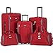 Flieks 5 Piece Set Expandable Rolling Suitcase Softshell Deluxe Luggage Set (Red)