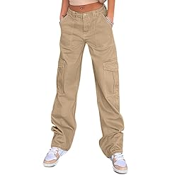 QYANGG High Waist Cargo Pants Women Stretch Baggy