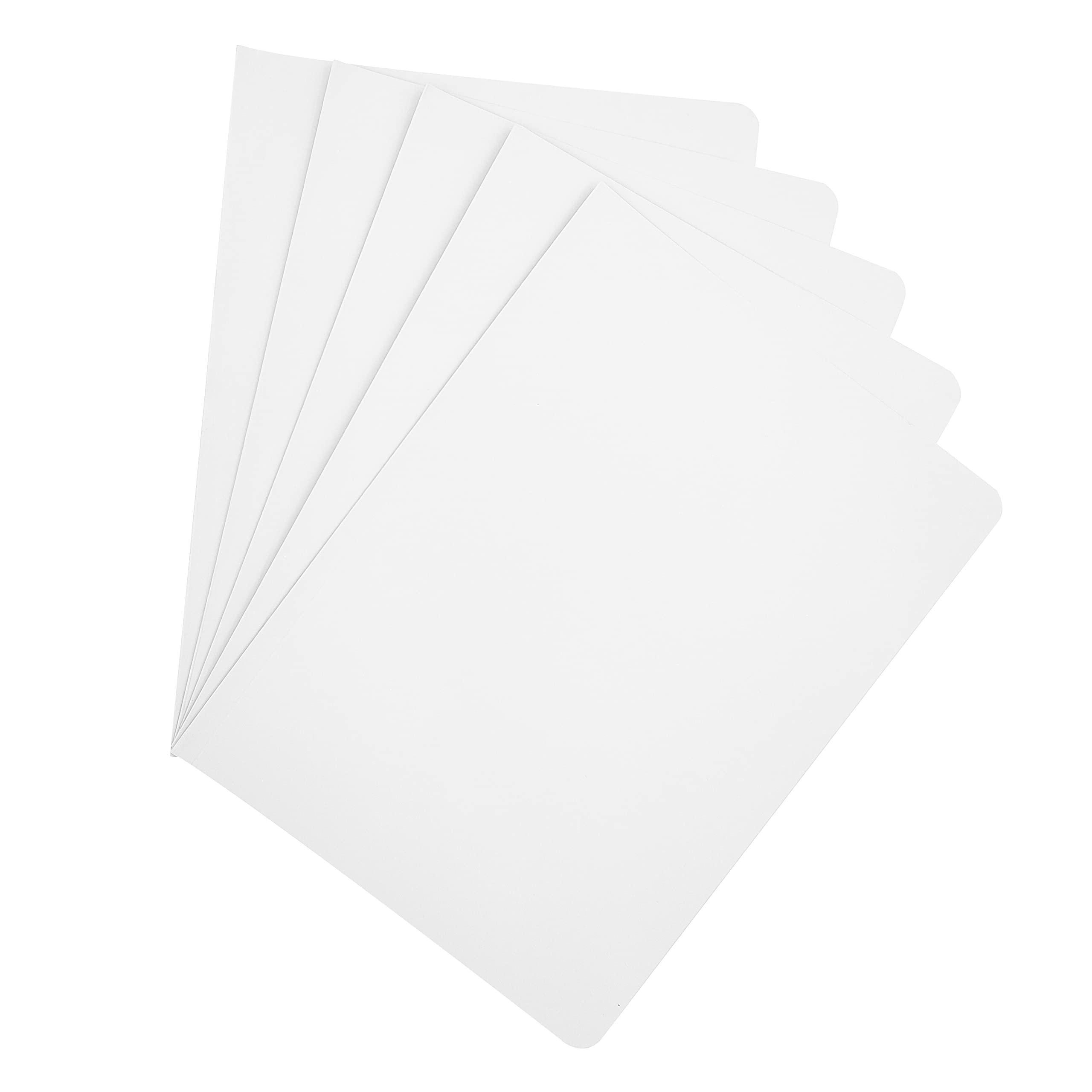 Raylu Paper® - Pack of 25 Cardboard Subfolders with Faster Holes and Vivid Colours, 200g Thick Kraft Cardboard Folders (White, Folio)