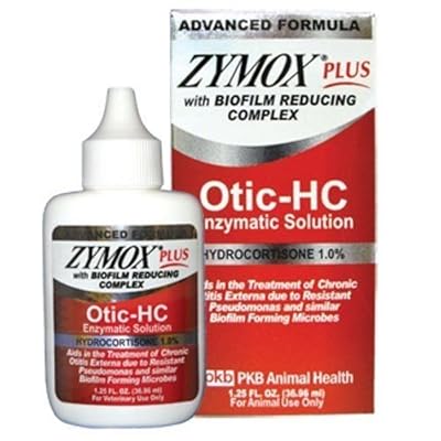 ZYMOX Plus OTIC-HC 1.25 fl. oz Hydrocortisone 1.0% Dog Cat Ear Otitis Treatment