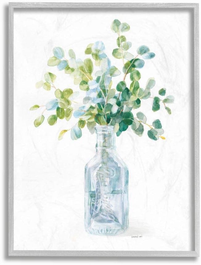 Paintings - Stupell Industries Flower Jar Still Life Green Blue Painting, 16 x 20, Multi-Color