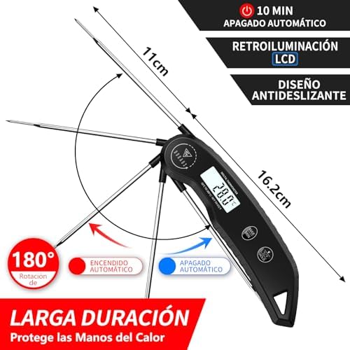 Termómetro Cocina mit pantalla retroiluminada (Negro) — foto 4 de 8