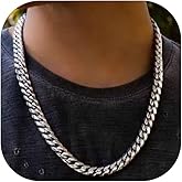 ChainsHouse Miami Cuban Chain Necklace for Men Women, 3mm/6mm/9mm/12mm Width, 316L Stainless Steel/14K Gold/Black Plated, Hypoallergenic Mens Hip Hop Chain, 14"/18"/20"/22"/24"/26"/28"/30"
