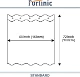 Furlinic Shower Curtain 60x72 Inch Mould Proof Waterproof Polyester Grey with view 6
