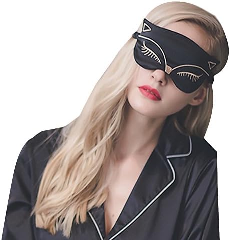 Yunchao Double Silk Breathable Shading Goggles Fox Sleep Sleep Head Embroidery (Black)