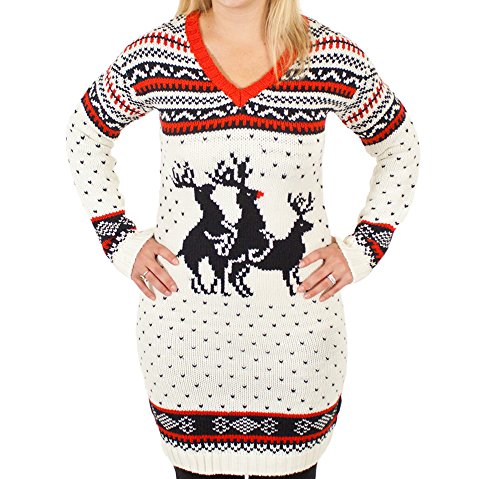 white christmas sweater dress