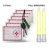 5 or 10 Pack Emergency Blankets (Extra Large – 63 x 82.5 inches) with Bonus Blankets, Fire Strikers and Glow Sticks – Earthquake kit, Camping. AKA Emergency Blanket, NASA Blanket, Mylar Blanket